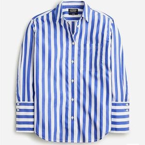 J.Crew Women’s Garçon classic shirt in stripe cotton poplin Size 14